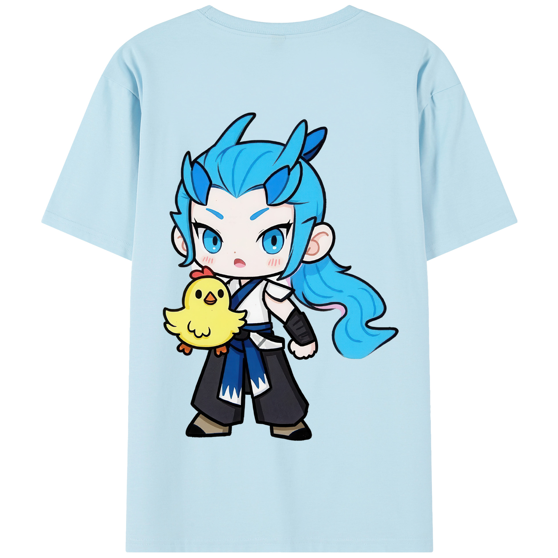 （画像用） Ne Zha 2 ナタ 魔童の大暴れ 綿100％半袖Tシャツ（背面プリント）